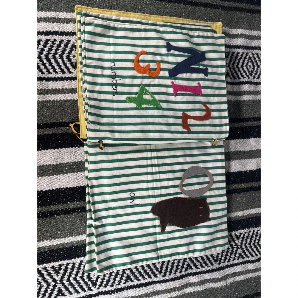 Vintage Gender Neutral‎ Handmade Fabric Quilted Sewn ABC Book for Toddler Child
